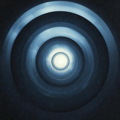 The primary subject of the image is a spiral, which is the main object, scene, or focus of the image. The spiral is set against a dark blue background, creating a striking contrast. The visual style of the image is a combination of photo and digital art, giving it a unique and artistic appearance. The dominant colors in the image are dark blue and white, with the spiral being the main source of light and visual interest. The overall atmosphere of the image is mysterious and intriguing, inviting the viewer